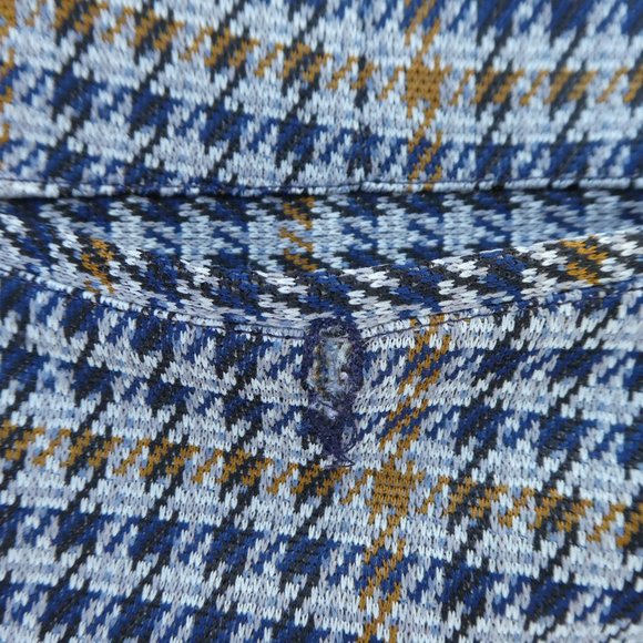 30x31 Vintage Double Knit Houndstooth Plaid Trouser Pants Groovy Straight Leg - Picture 11 of 11